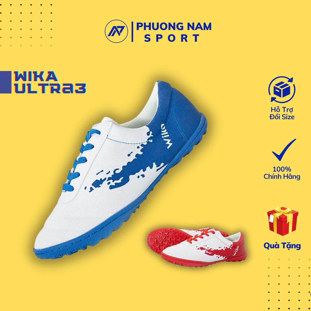 Giày Đá Bóng Wika Ultra 3 Chính Hãng, Giày Đá Bóng Sân Cỏ Nhân Tạo Khâu Full Đế Full Hộp