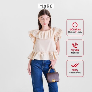 Áo kiểu nữ marc fashion cotton cổ thuyền bèo cột nơ sau fahh013822