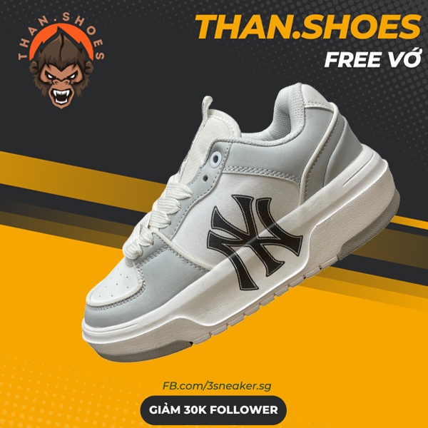 Giày MLB Chunky Liner New York Yankees, MLB Liner Xám Trắng - Than.Shoes