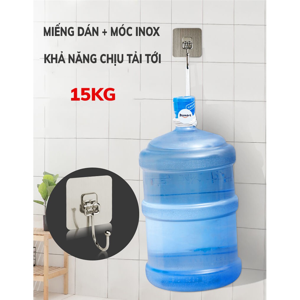 Combo 10 Móc Dán Tường Siêu Dính Móc Inox 304, Móc Dán Nhà Tắm Siêu Chịu Lực (AD03)
