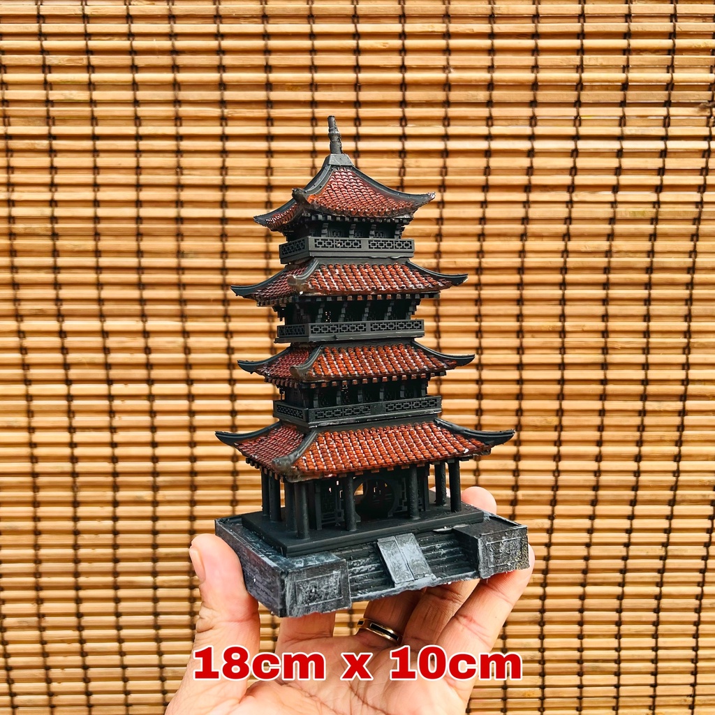 Tiểu Cảnh Tháp 4 Tầng  - Cỡ vừa - Bản đẹp, phụ kiện trang trí, bể cá, thuỷ sinh, sân vườn, hòn non bộ - Tài Tiểu Cảnh