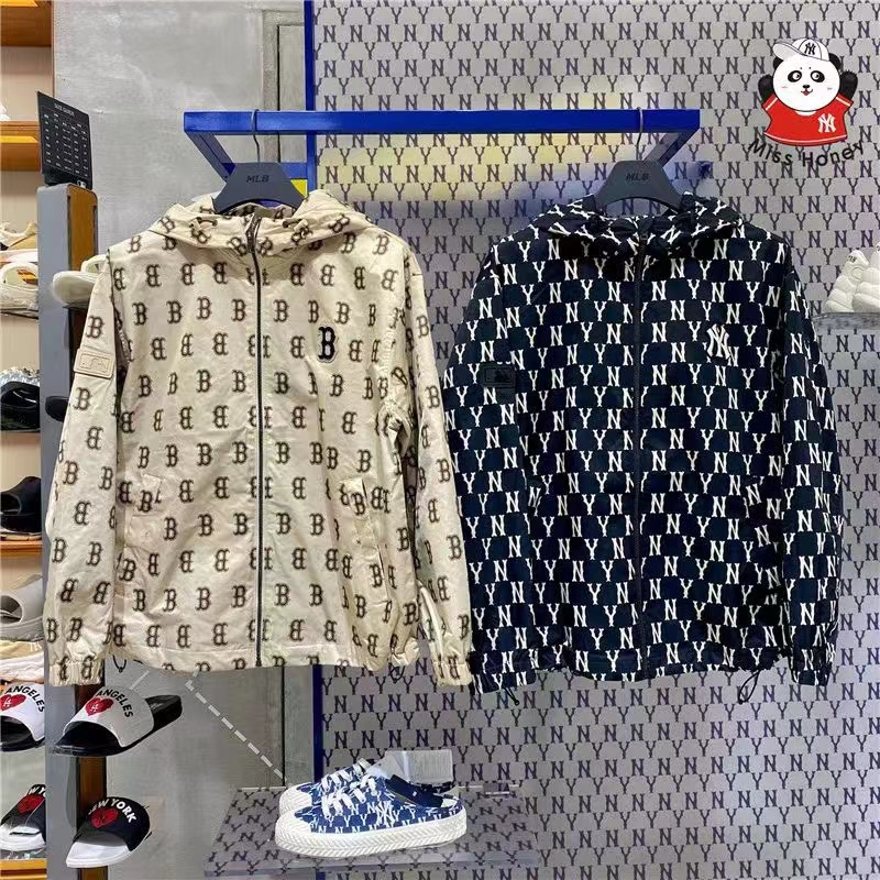Mlb / ny Áo Khoác Cardigan Có Mũ Trùm Đầu Bằng Vải Cotton Terry Mềm Mại Thoải Mái Thêu Logo Tinh Tế
