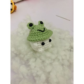 Móc khoá nấm đội mũ ếch bằng len handmade - Amigurumi