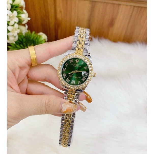 Đồng hồ nữ Rolex dây thép không gỉ màu sắc thời thượng , dành cho phải đẹp