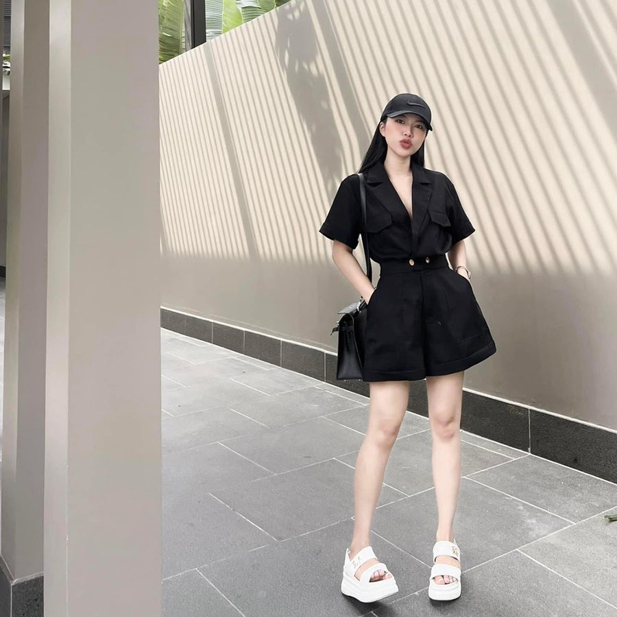 Jumpsuit Short Cổ Vest Tay Ngắn Hàng Quảng Châu JS0017 - TTQC168