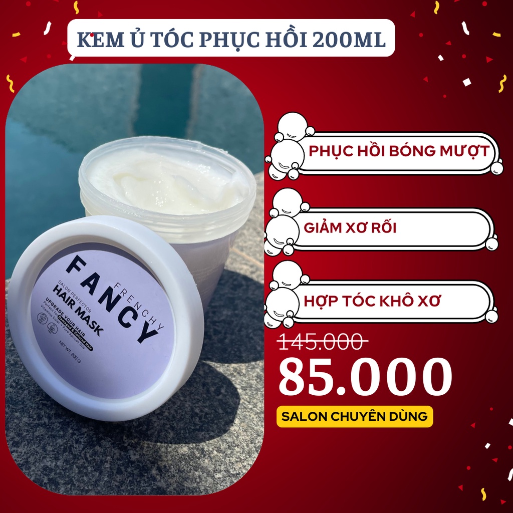 Kem Ủ Tóc Phục Hồi Hư Tổn Dưỡng Ẩm Sâu Frenchy Fancy Phù Hợp Tóc Tẩy Nhuộm Khô Xơ, Giảm Gãy Rụng 200gr - Hấp Ủ Tóc
