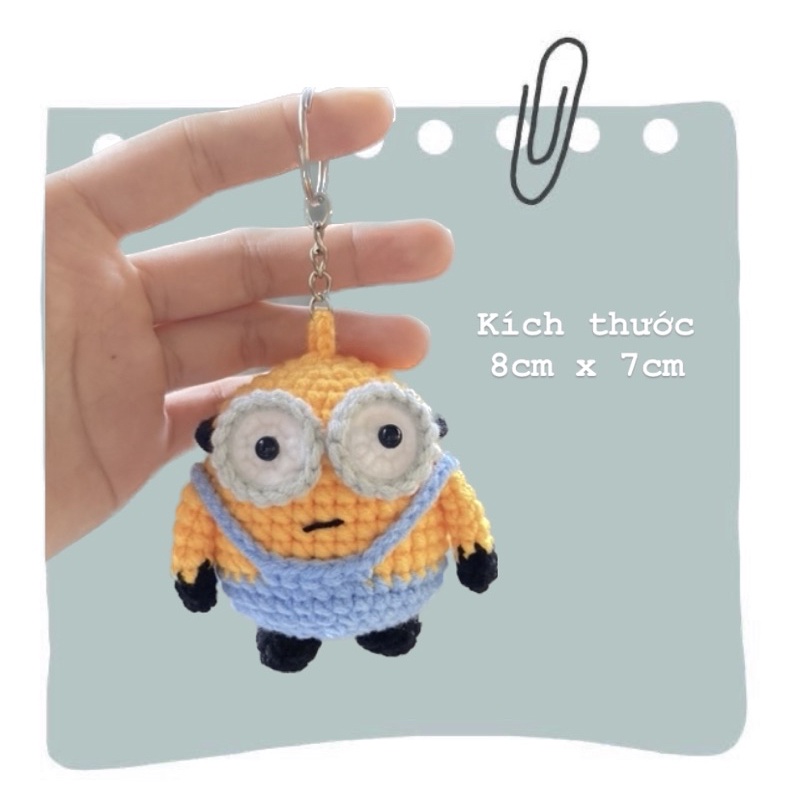 móc khoá minion bằng len