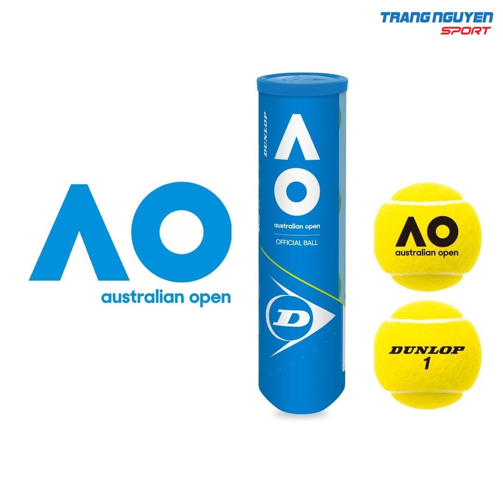 Bóng Tennis DUNLOP- AO, banh tennis chuyên nghiệp (4 quả/lon)