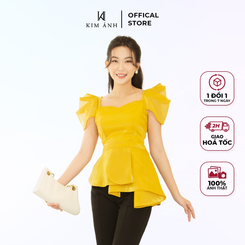 Áo Kiểu Thiết Kế Nữ Công Sở Chính Hãng Kim Ánh M-Clis Top Trẻ trung, Thanh Lịch, AKSX33002