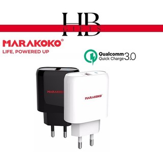 Sạc nhanh Quick Charge 3.0 Marakoko MA15, công suất 18W chân tròn, cao cấp