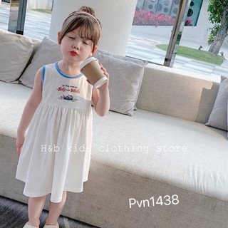 Váy thun cotton ba lỗ bé gái