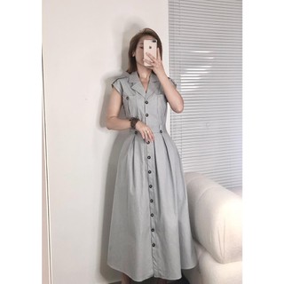 MEET - Đầm Cổ Vest Phối Nút