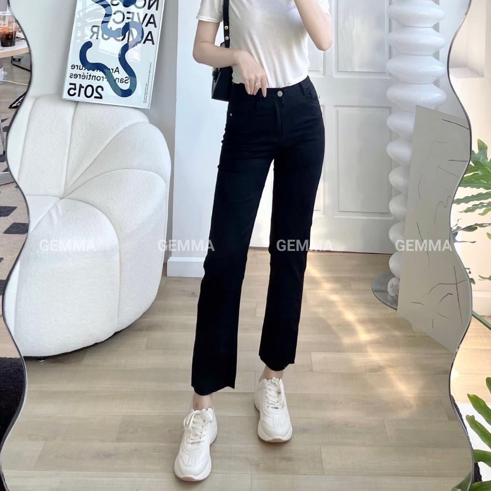 Quần bò jean ống đứng nữ co giãn 4 chiều loe suông rộng xuông jeans cạp cao Hottrend 2022 | BigBuy360 - bigbuy360.vn