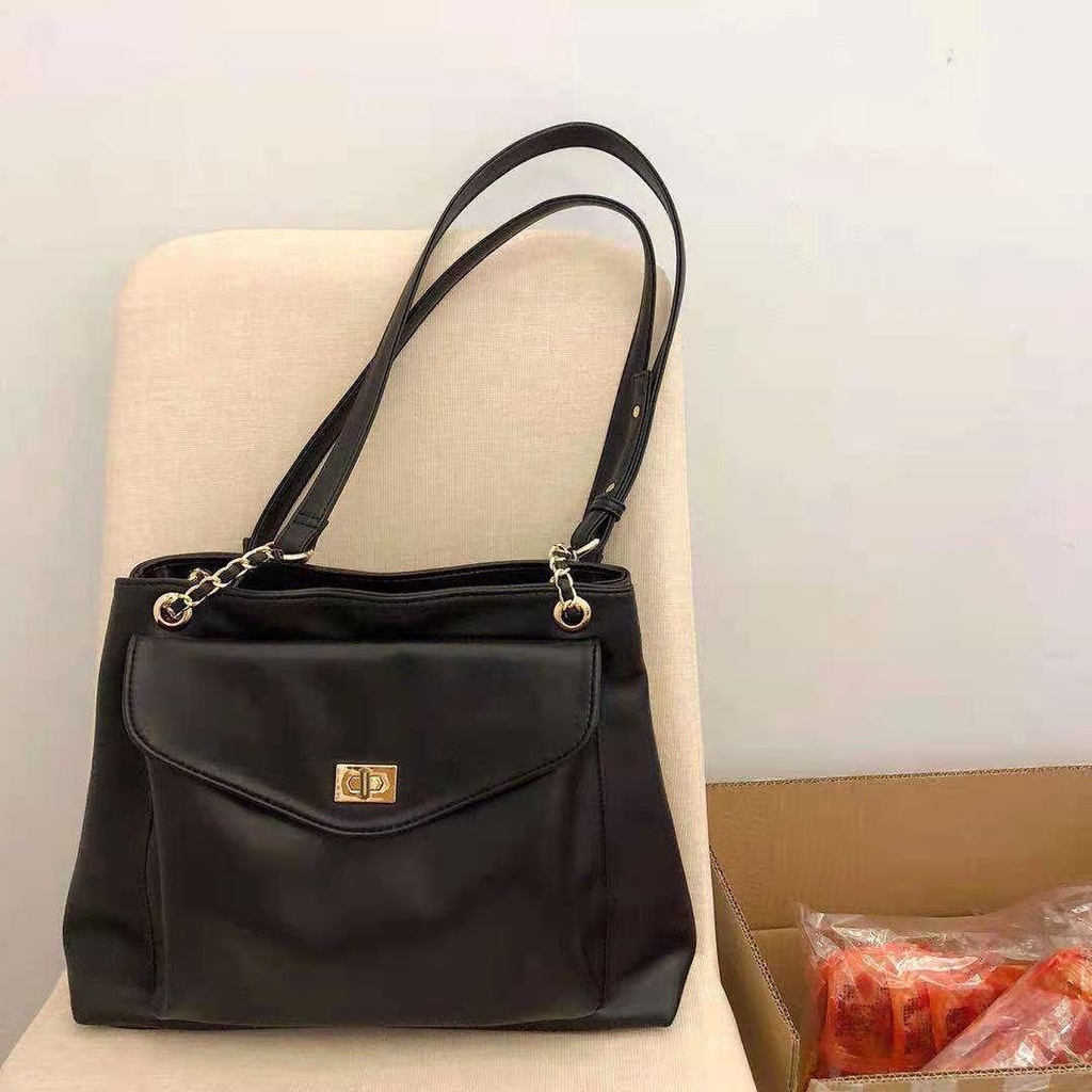 Túi đeo vai tote IELGY hobo da PU dáng vuông nằm ngang bề mặt mềm mại màu trơn sức chứa lớn thời trang đơn giản dạo phố