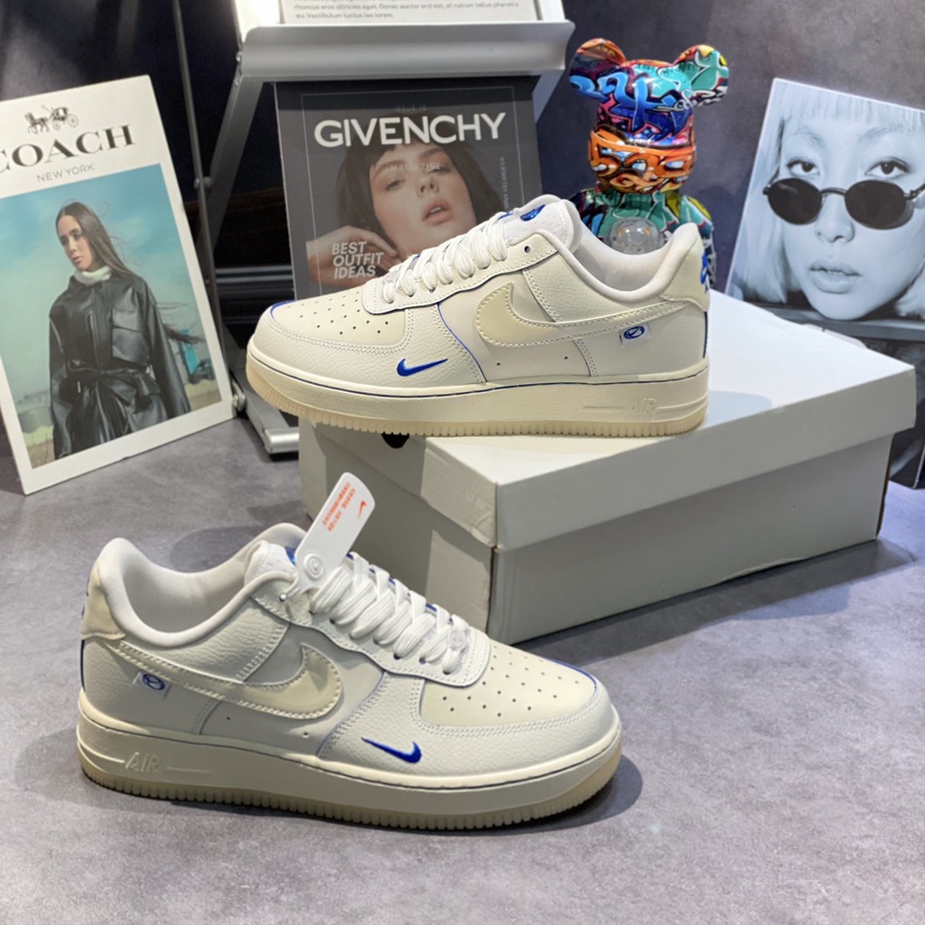 Giày Thể Thao Air Force 1 Low Global Sail Game Royal White Blue Af1 Trắng Sữa Tích Xanh