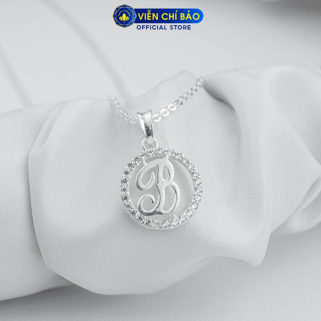 Dây chuyền bạc nữ mặt chữ B khoanh tròn chất liệu bạc 925 thời trang phụ kiện trang sức Viễn Chí Bảo D400693
