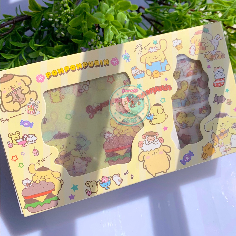 SANRIO Combo Sticker và Washi Tape Họa Tiêt Hoạt Hình Dễ Thương để Tra