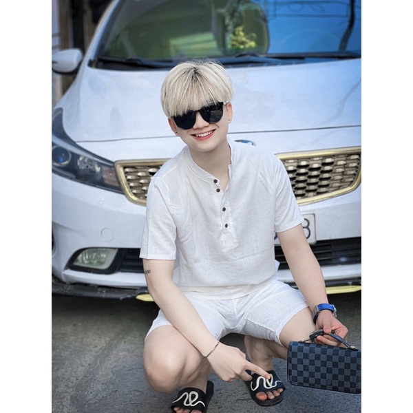 Bộ Đũi Nam Cổ Tàu,Mát Mẻ,Hàng Cao Cấp