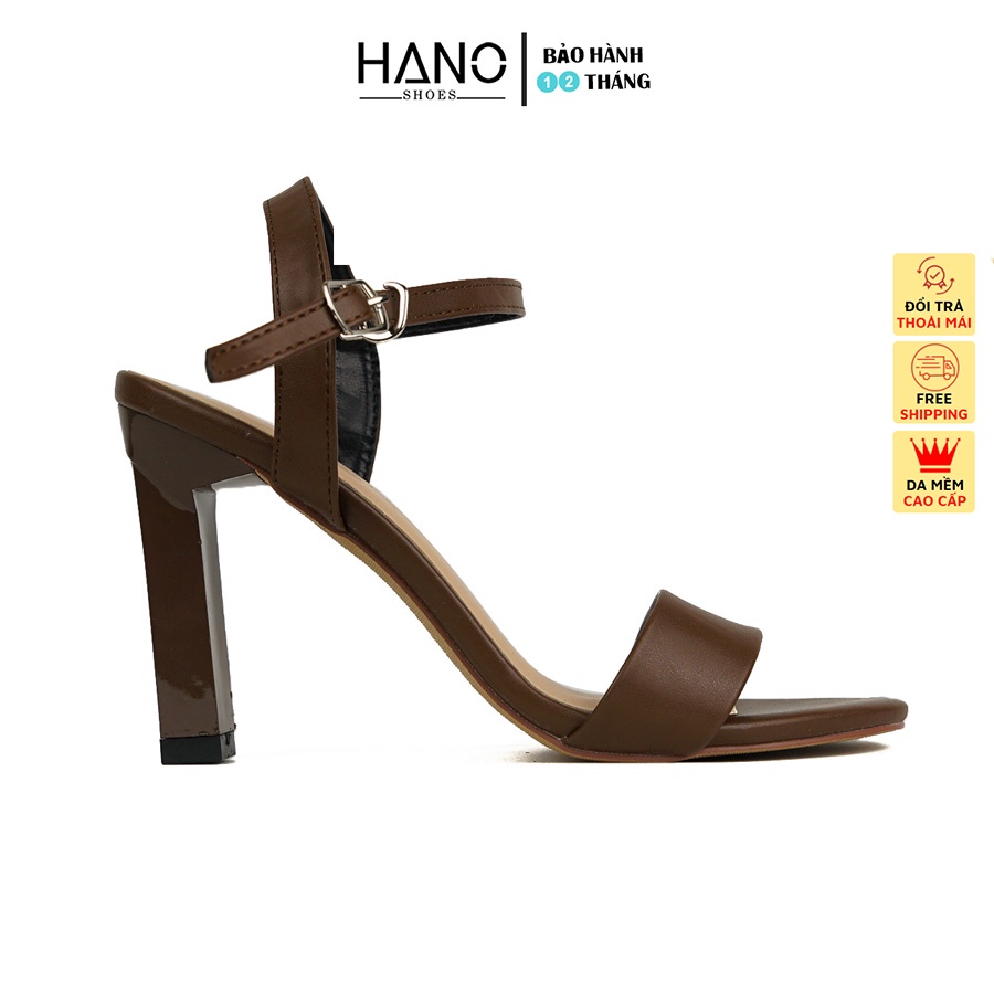 Sandal Cao gót 10p Gót trụ thon Quai ngang Basic Da mềm Công sở Tôn dáng SD8668 VNXK