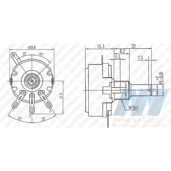 Triết Áp 2W WTH118, hàng chất lượng cao