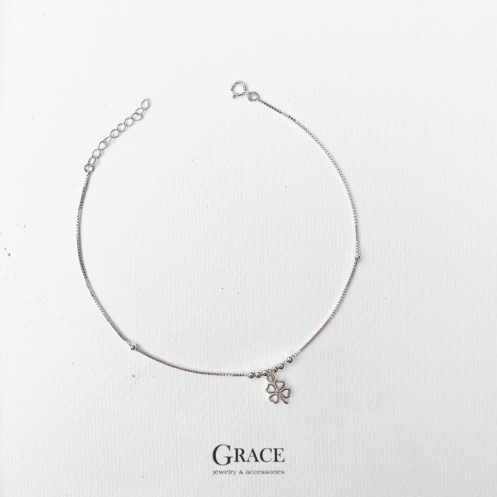 Lắc chân Cỏ 4 lá bi Haely - Grace Jewelry