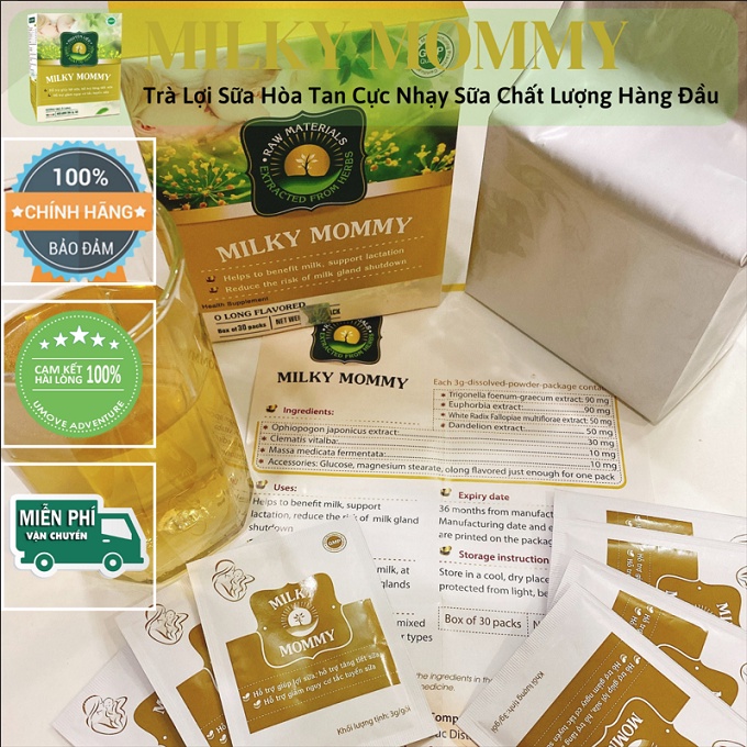 MILKY MOMMY Trà Lợi Sữa Cao Cấp Vị Ô Long Chiết Xuất Hoàn Toàn Từ Thảo Mộc Tự Nhiên