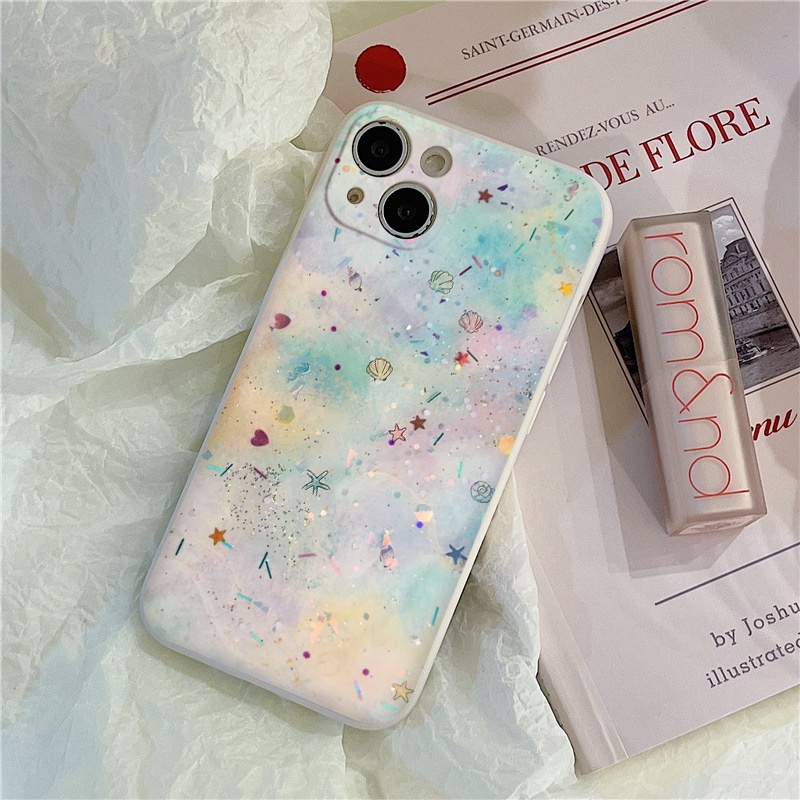 Ốp iphone cặp đôi sao biển và sò bé óng ánh ip 7plus 8plus x xsmax 11 12 13 14 pro max prmm 11prm 12prm 13prm e5530