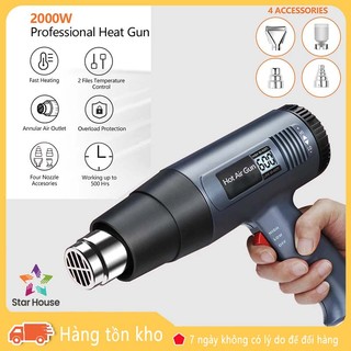 Máy khò nhiệt màng co 2000W cầm tay, máy khò hơi nóng bọc giỏ quà, máy khò nhiệt hơi nóng