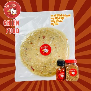 Combo bánh tráng ớt chấm muối tôm ớt rim Ghiền food đồ ăn vặt set bánh tráng
