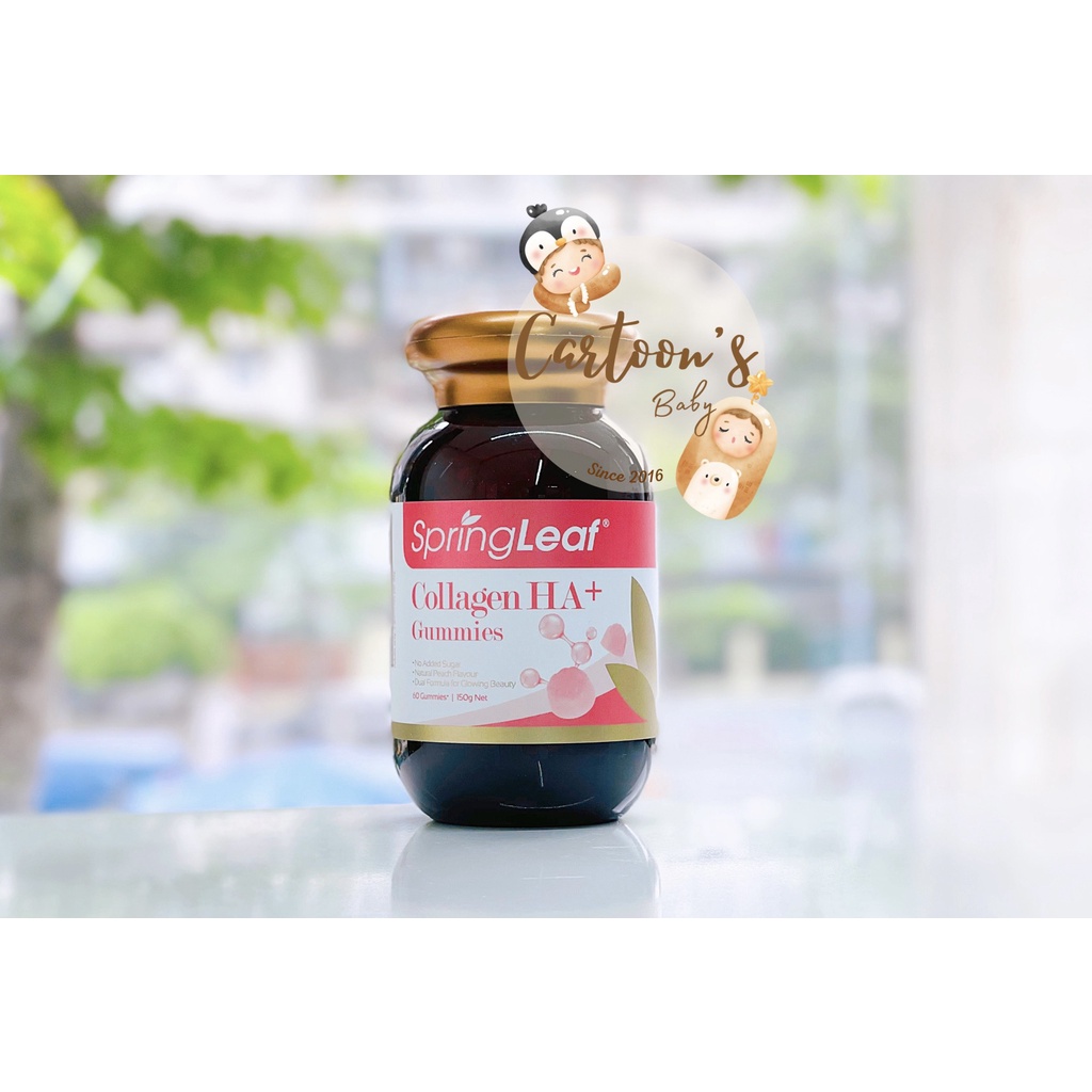 Kẹo dẻo gum Spring Leaf Collagen HA+ Gummies 60 viên giúp nuôi dưỡng vẻ ngoài của da, tóc và móng của Úc