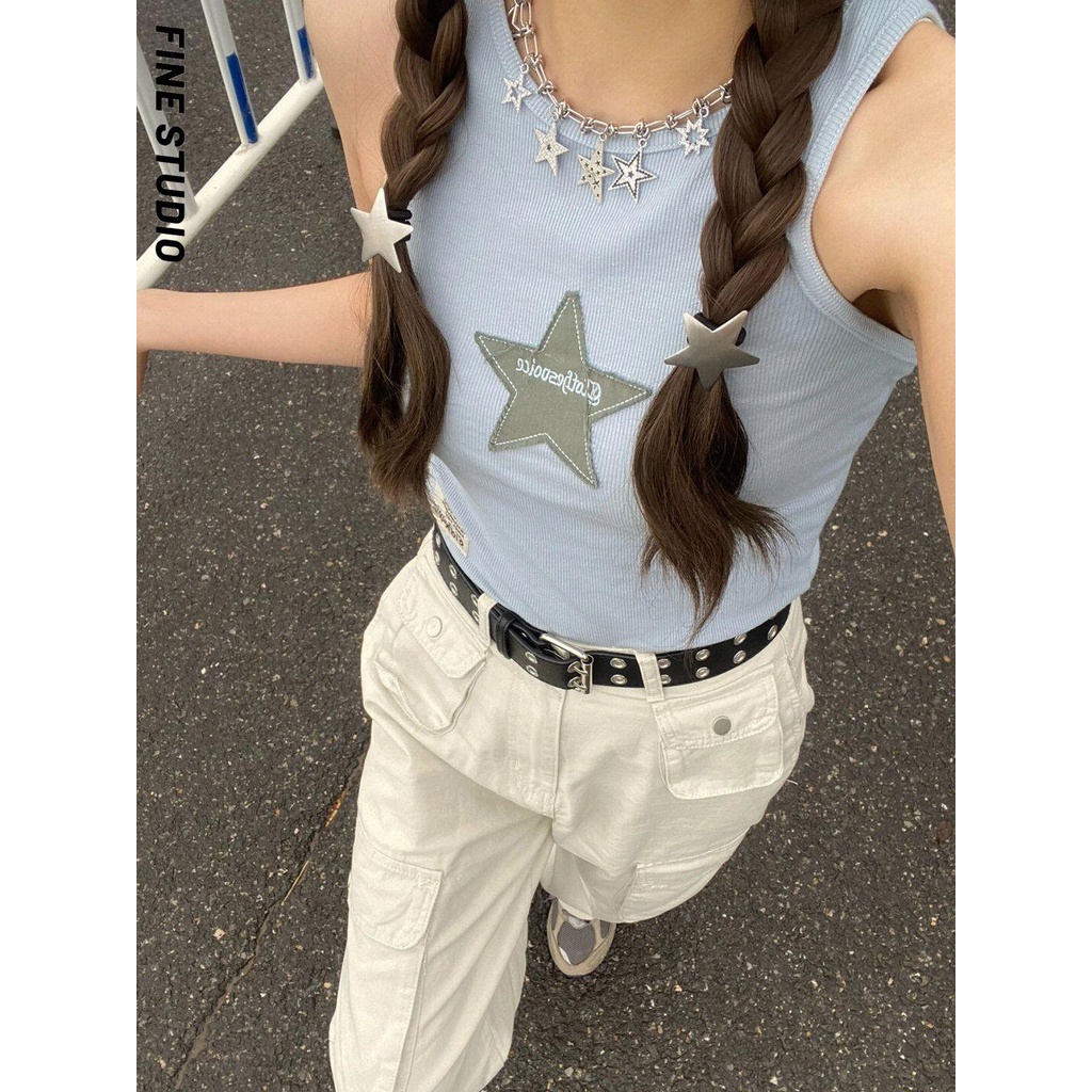 Áo Hai Dây Thêu Họa Tiết Phong Cách Mỹ Thời Trang Mùa Hè Quyến Rũ Cho Nữ