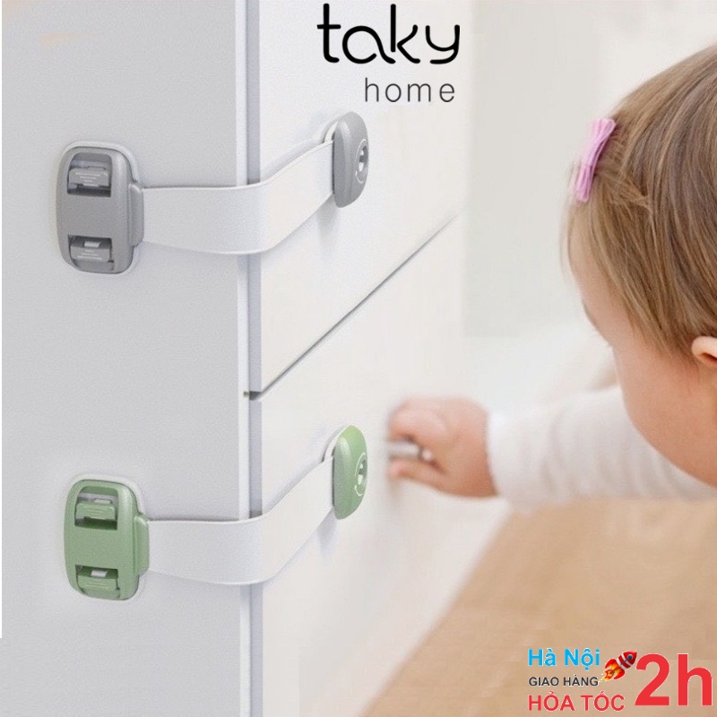 Dây Chốt Khóa - TakyHome, Cánh Tủ Lạnh, Khóa Chốt Ngăn Kéo, Tủ Đồ, Chặn Cánh Cửa An Toàn Cho Bé, An Tâm Cho Mẹ - 3104
