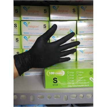 Găng tay y tế không bột Vietglove 1 hộp 100 chiếc nitrile xanh nitrile