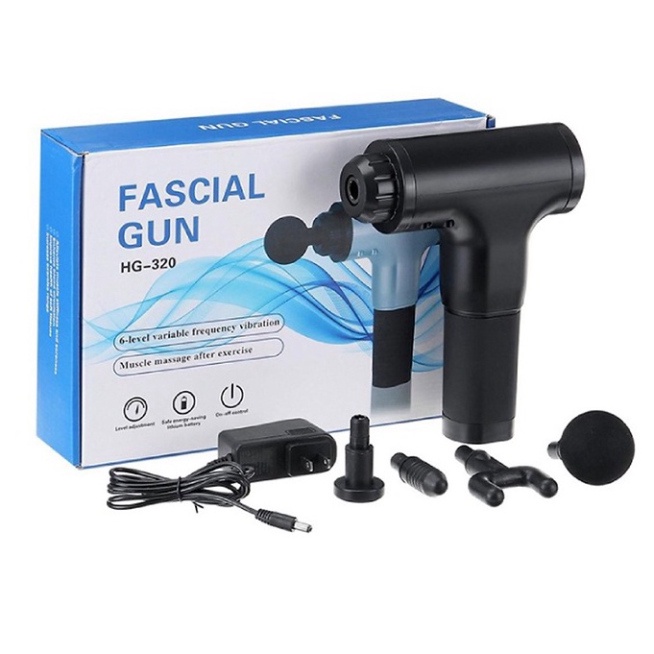 Máy massage cầm tay 4 đầu 6 chế độ - súng massage trị nhức mỏi vai gáy, đau giãn cơ - Máy đấm lưng đa năng DL5