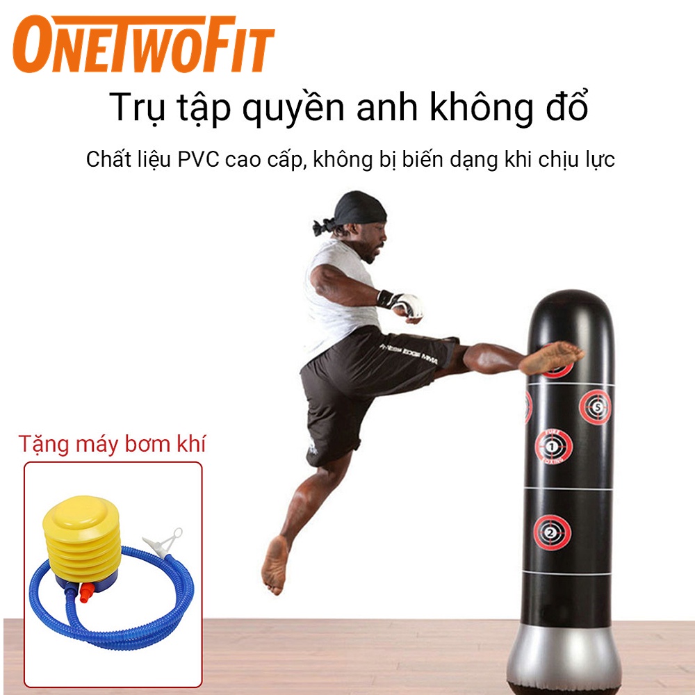 Bao cát võ thuật ONETWOFIT ET006402 phiên bản trụ hơi hỗ trợ đấm bốc phản xạ luyện tập tại nhà cho người lớn trẻ em