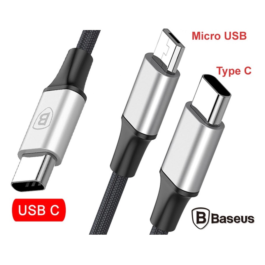 Dây Cable Rapid TyC 2-1 ra Micro+TyC 1.2M/3A CAMT-SUV1 Baseus