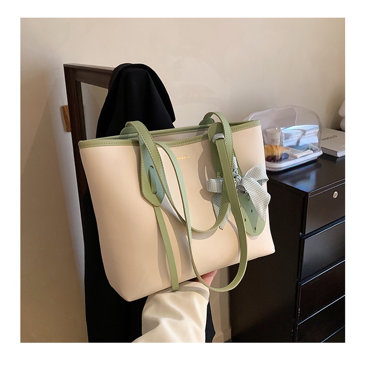 Túi tote nữ đeo vai kèm khăn nơ tiểu thư thời trang cao cấp