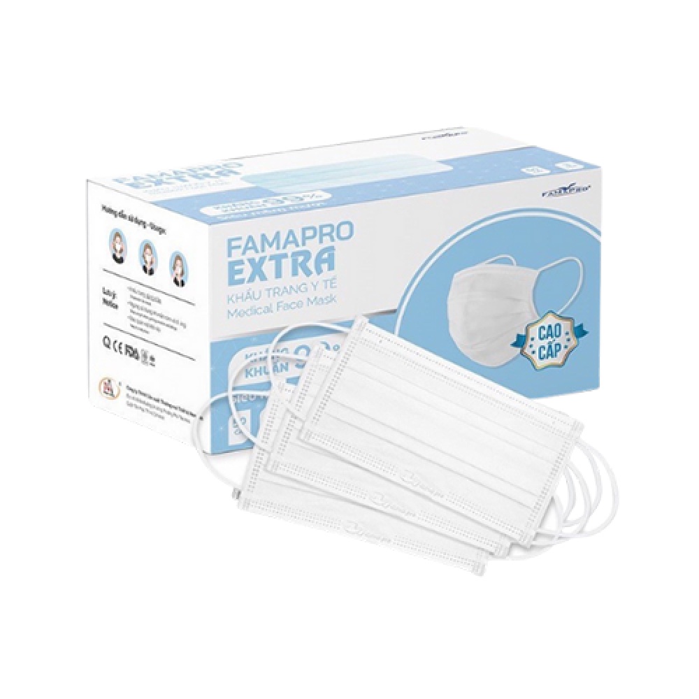 Khẩu trang y tế kháng khuẩn 4 lớp Famapro Extra