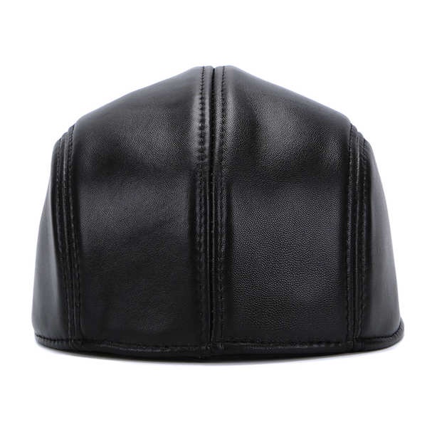 Mũ Beret Da Cừu Thật Thời Trang Thu Đông Cho Nam Trung Niên