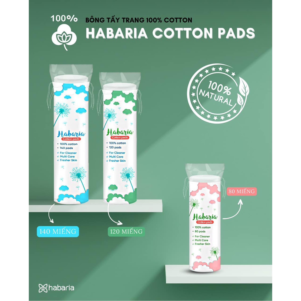 Bông Tẩy Trang Habaria Cotton Pads