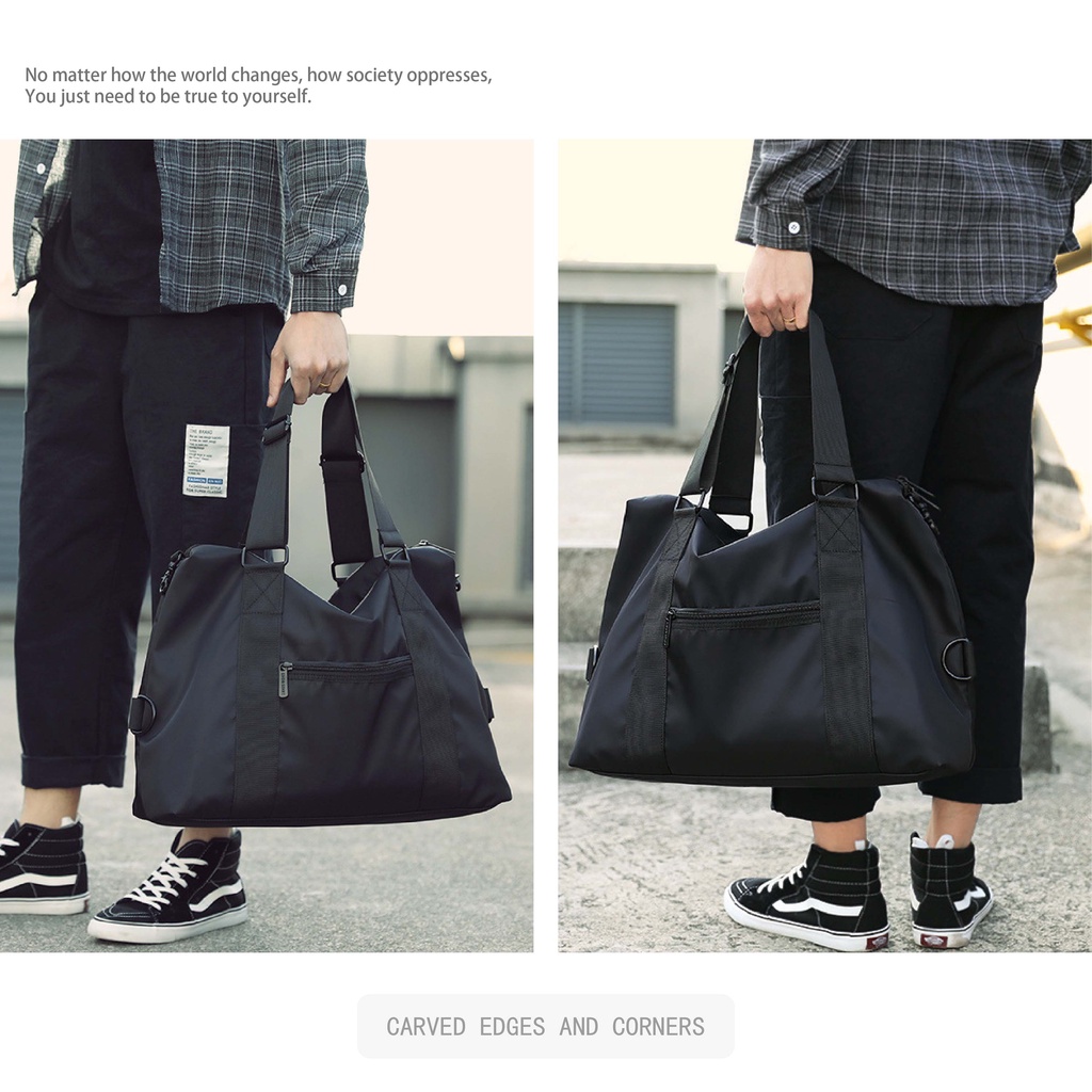 Carve.A Store Hàng Có Sẵn Túi Đeo Chéo Nylon Sức Chứa Lớn Chống Thấm Nước Đựng Hành Lý Đi Tập Gym Thể Thao Dành Cho Nam