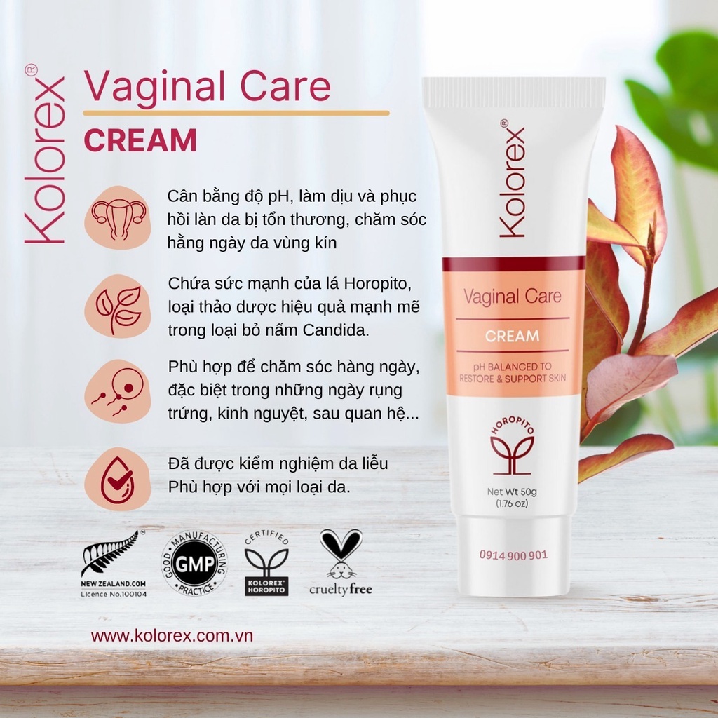 Bộ Đôi Kolorex : Vaginal Care Wash 100ml & Vaginal Care Cream 50g