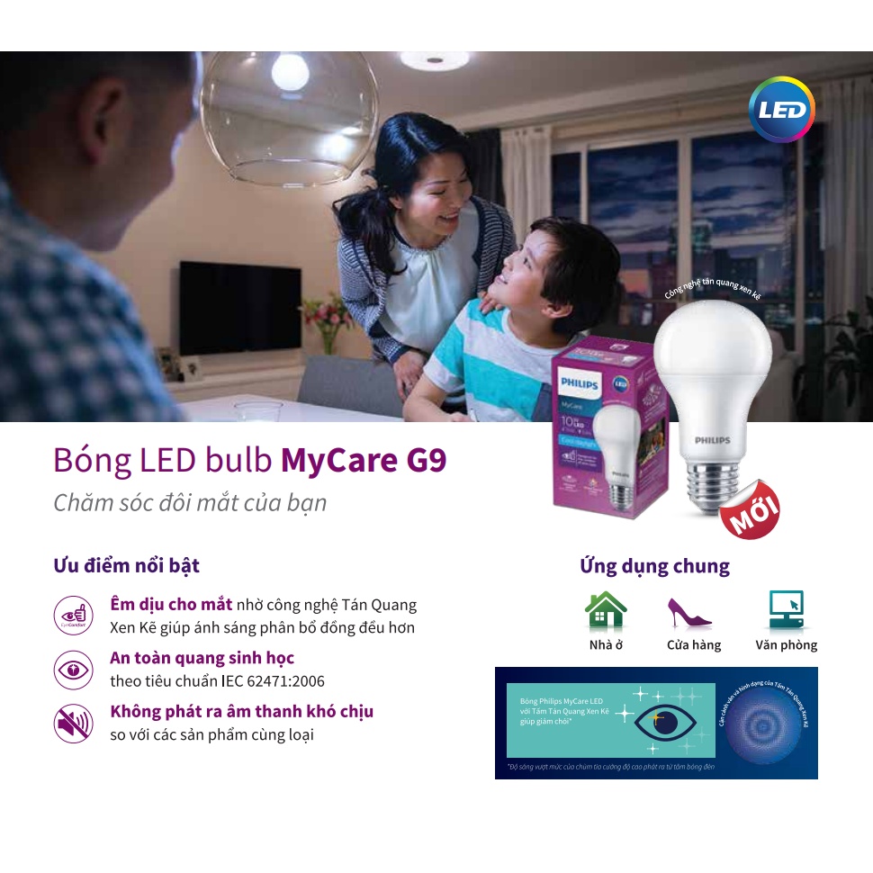 🔥XẢ HÀNG TRẢ KHO Philips🔥bóng đèn led buld mycare 220v E27 A60