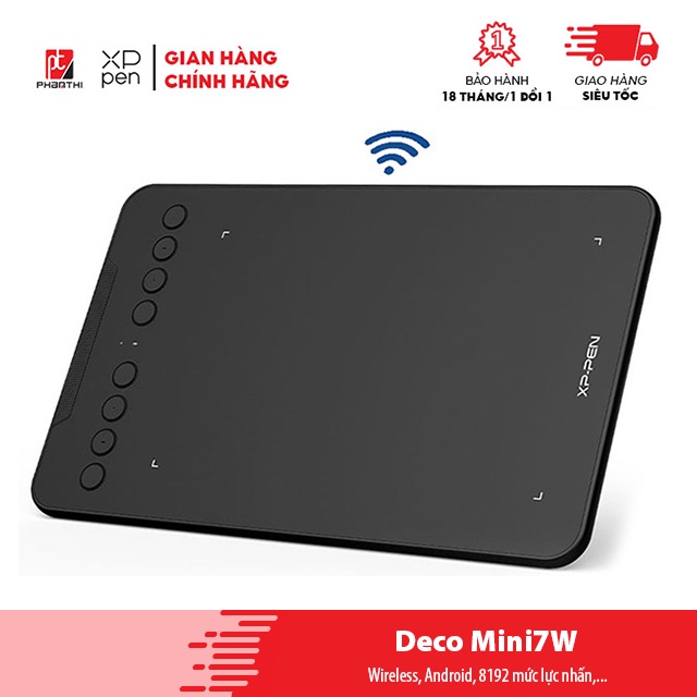 Bảng Vẽ Điện Tử XP-Pen Deco Mini7W Android Wireless Hỗ Trợ Cảm Ứng Nghiêng
