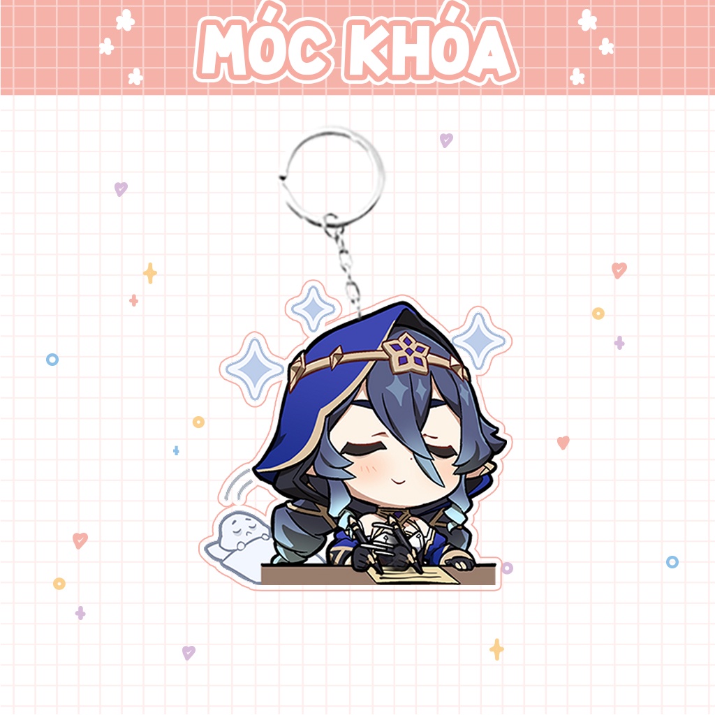 Móc khóa mô hình standee đứng để bàn Layla Genshin Impact đáng yêu chibi trang trí quà tặng