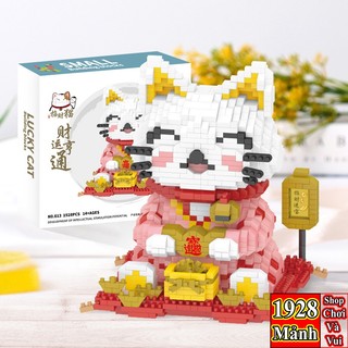 - bộ đồ chơi lắp ghép mô hình mèo thần tài 2023 - lắp ghép đồ chơi decor