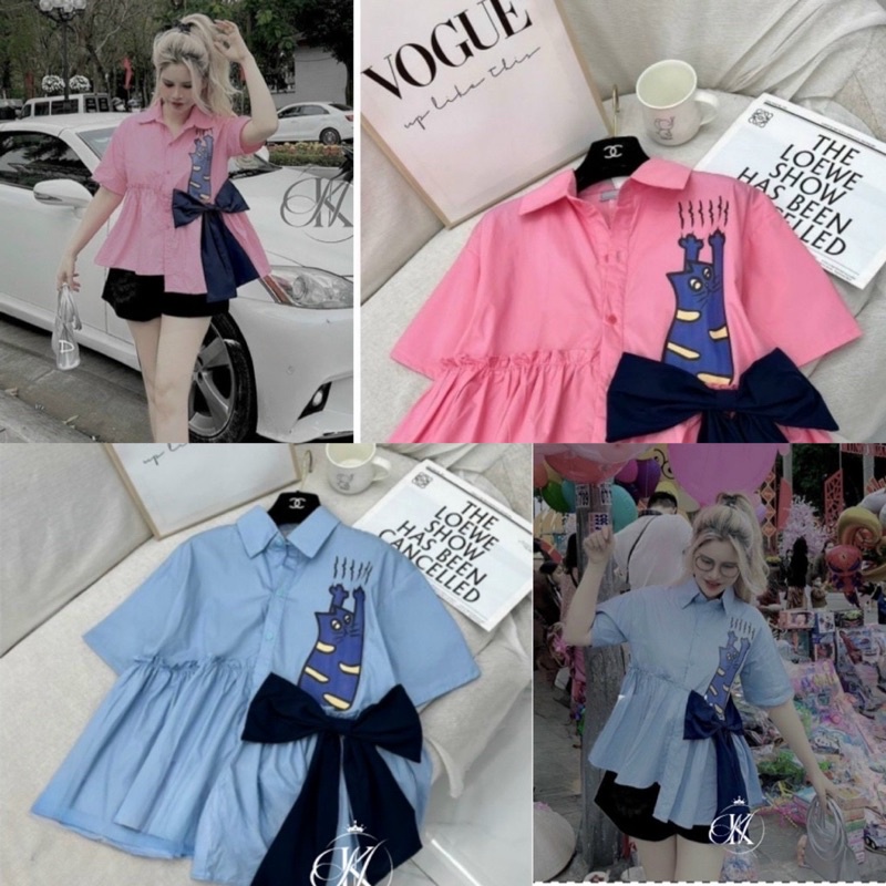 💋 SET BỘ BABYDOLL NƠ BÈO SIÊU XINH 60-90kg 💋 BIGSIZE RIN HEO