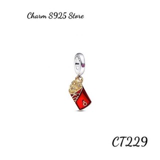 Charm pan ale treo phong bì lì xì đỏ may mắn 2 tông màu bạc s925 thuần khiết hàng cao cấp
