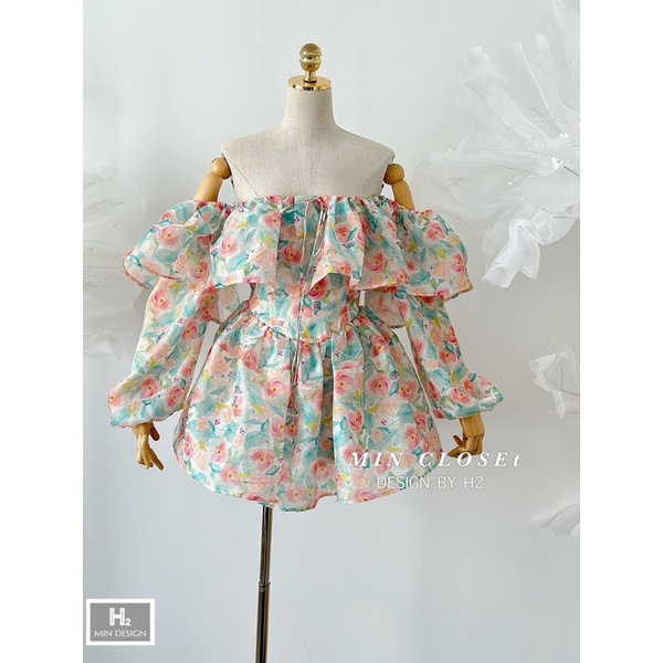 Set Jum hoa trễ vai xinh xắn