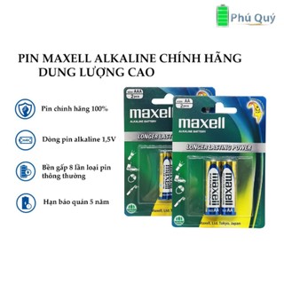 Pin aa / pin aaa maxell alkaline vỉ 2 viên chính hãng